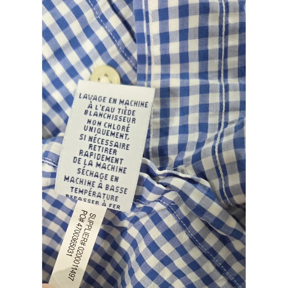 Polo Ralph Lauren Seersucker Shirt Men 4XB Big Blue Gingham Plaid Button Down